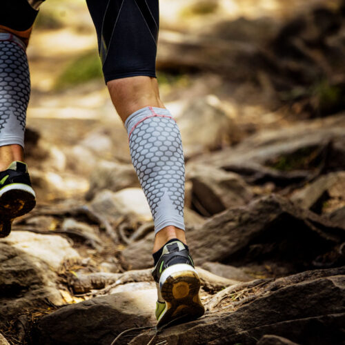 Marathon runner in mountain